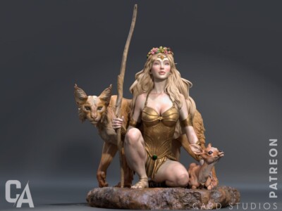 The Goddess of Hunting Artemis, 1/9, 14cm, 12k Resin 3D Print Figure Model Kit