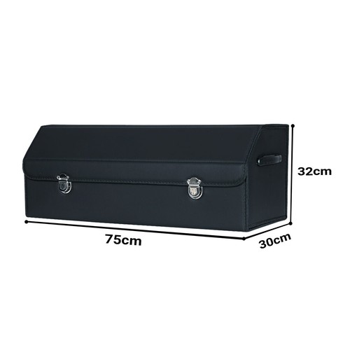 SOGA Leather Car Boot Trunk Storage Organiser Universal Auto Cargo Box With Lock - Picture 2 of 9