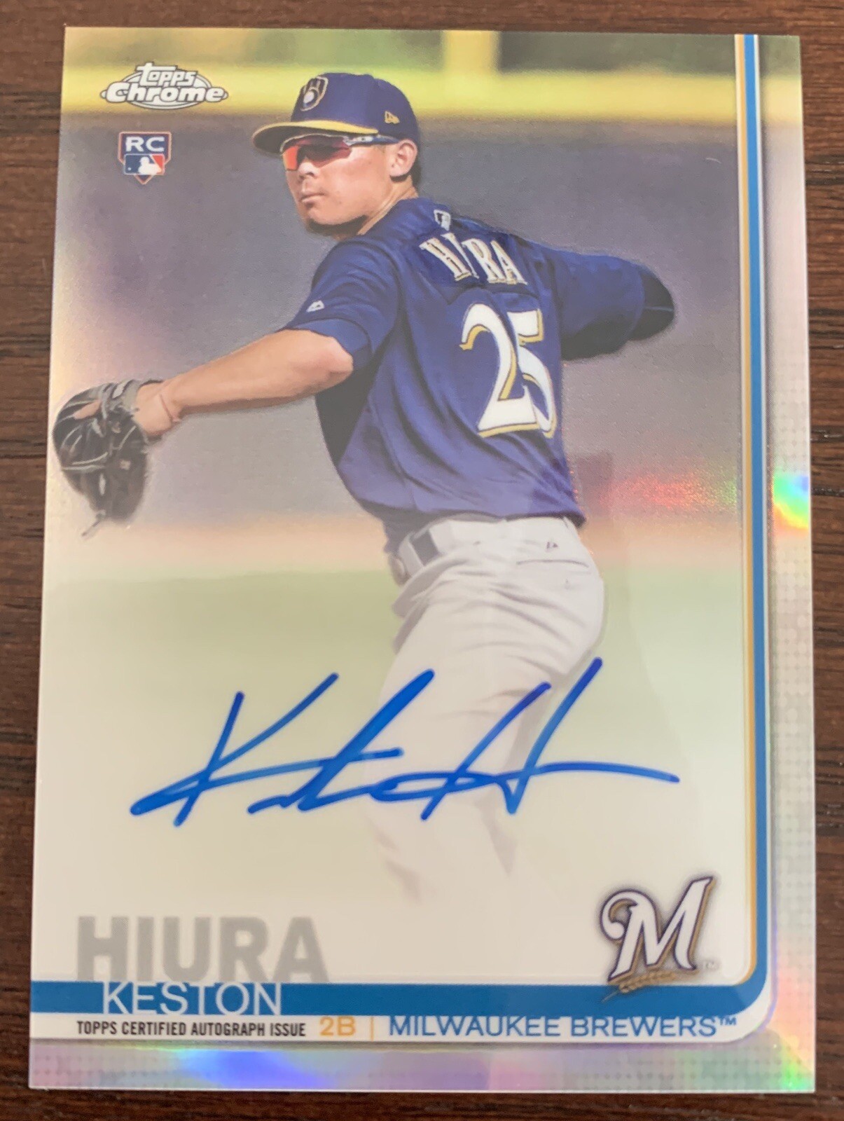 2019 Topps Chrome Keston Hiura Rookie Auto Refractor /499 Autograph Brewers