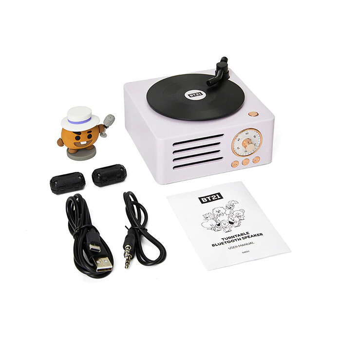 BTS BT21 Official Authentic SHOOKY TURNTABLE BLUETOOTH SPEAKER | eBay