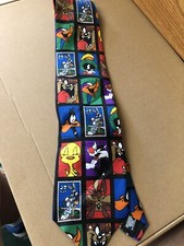 NEW   Vintage Looney Tunes Stamp Collection Neck Tie / 1997 Warner Bros.- USPS