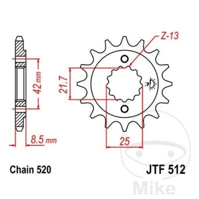 Ritzel für Kawasaki GPZ 500 S 13 Zähne Bj. 1987-2003
