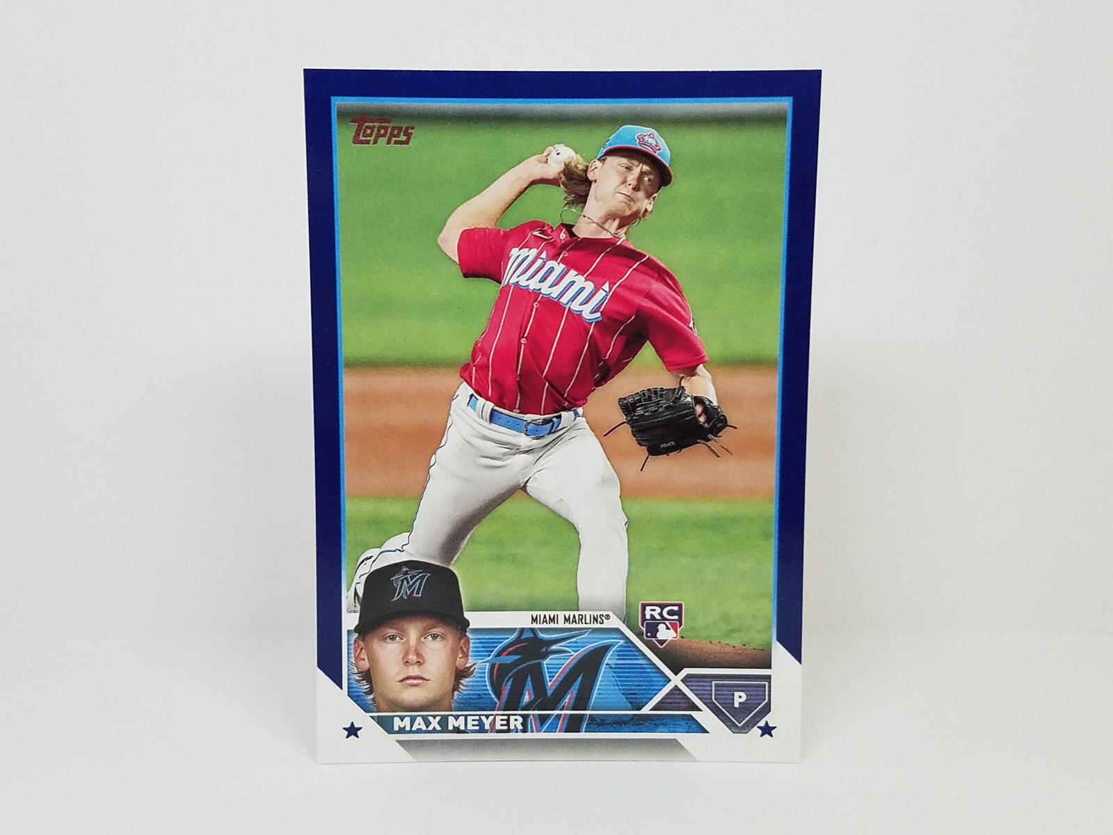 2023 Topps #388 Max Meyer, Miami Marlins (RC) - Royal Blue Parallel, SP