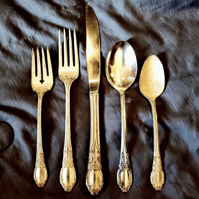 Vintage 5pc Silverplate Rogers PARK LANE CHATELAINE DOWRY Single Place Setting