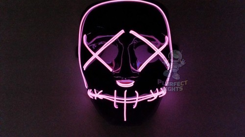 Iluminado LED ROSA PURGA Fiesta Rave DJ Festival Halloween Disfraz Hecho a Mano ¡MÁSCARA!¡! - Imagen 2 de 2