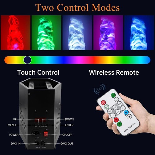 New RGB Fake Fire Flame Light, for Stage Halloween DJ Party Nightclub Campfire - Picture 7 of 11