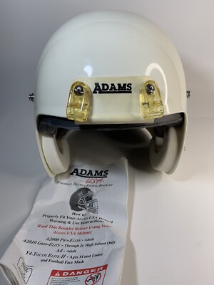 New Adams USA Football Helmet Y4 Youth Elite II Small White 14 & Under NOS  Kids | eBay