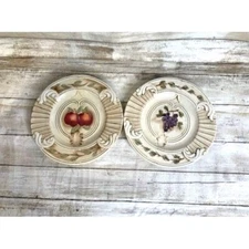 Gibson Elite 8" Salad Plates Set of Two Apples/Grapes