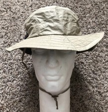 Vintage Columbia Omnitech USA Made Boonie Fishing Large Khaki Tan Hat VTG EUC