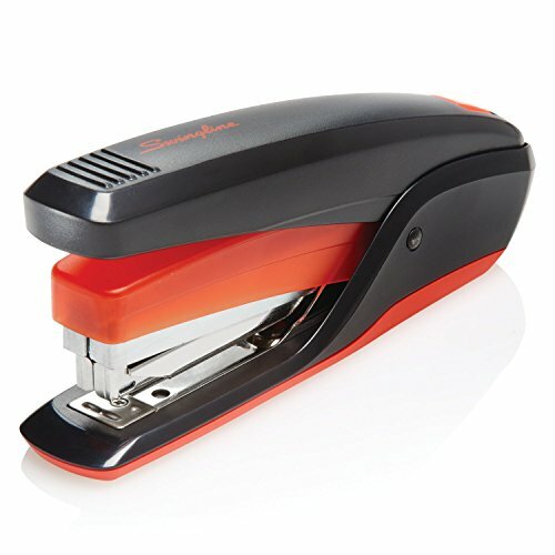 Swingline Stapler, Quick Touch Reduced Effort Stapling, Full Strip, Black/Red-image