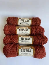 Vintage Rug Crafters Yarn Lot of 4 Skeins Sienna/Orange ~NEW~