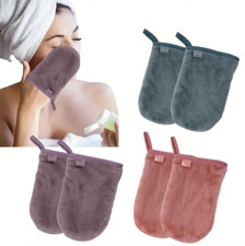 4x Mikrofaser Abschminkhandschuh Gesichtsrein...