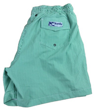 Trunks Green Striped Mesh Lined Mens Swim Shorts Large 30x6 NEW