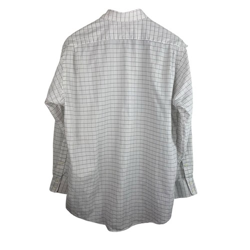 Burberrys Of London Sz 16/33 White Gray Plaid Cotton Dress Shirt Vintage - Picture 4 of 8
