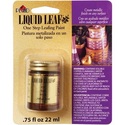 Plaid:Craft 6150 Liquid Leaf One-Step Leafing Paint .75oz-Brass