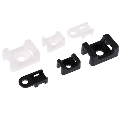 100PCS Plastic Wire Cable Zip Tie Screw Fixing Mount Base Holder 