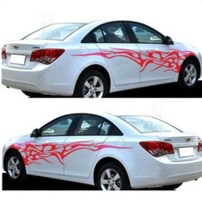 Car Decal Flame Vinyl Graphics Side Body Door Stickers Decals Black Diy 2pcs Car Decal Flame Vinyl Graphics Side Body Door Stickers Decals Black Diy 2pcs