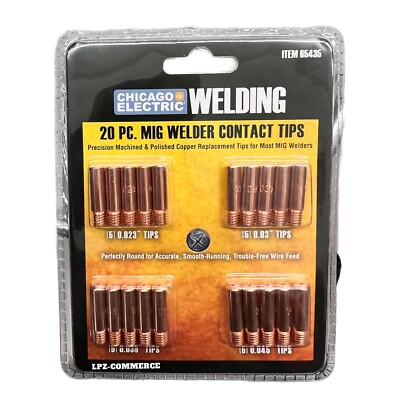 CHICAGO ELECTRIC Welding 20pc MIG Welder Contact Tips #65435