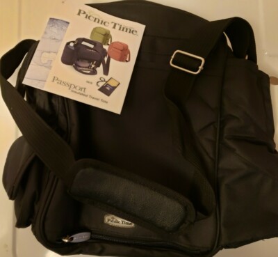 Picnic Time lunchbox cooler with drink wine holder shoulder strap Bag Pack 