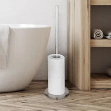 MyGift 20 Inch Clear Acrylic Toilet Paper Holder Rack with Spare Roll Storage