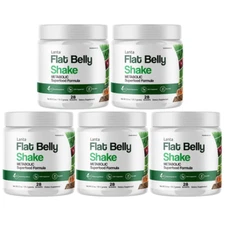 Lanta Flat Belly Shake Weight Loss,Fat Burn Appetite Control Supplement - 5 Tubs