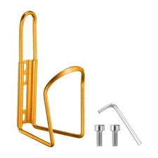 Bike Water Bottle Cage Ultralight Aluminum Holder with Hardware, Yellow