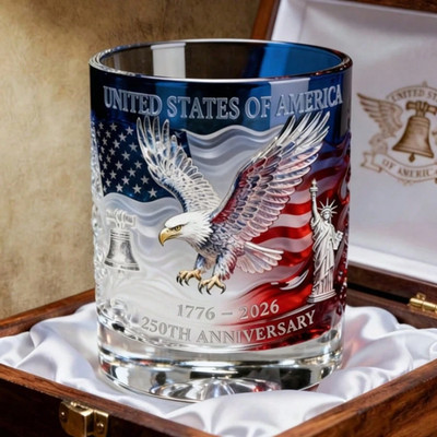 2026 USA 250th Anniversary Whiskey Cup Patriotic Eagle Commemorative Glass