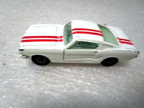 Vintage Corgi Toys Ford Mustang 2 + 2 c1960's White with Red Stripe