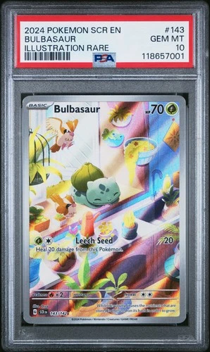 2024 POKEMON SCR EN-STELLAR CROWN ILLUSTRATION RARE #143 BULBASAUR PSA 10