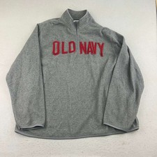 Old Navy Sweatshirt Mens 3XLT Gray 1/4 Zip Mock Neck Long Sleeves Activewear