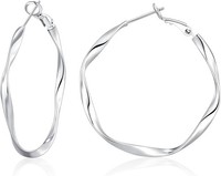 Creolen 925 Sterling Silber Hypoallergen Damen 30-60Mm Schmuck FüR Frauen