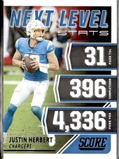 2021 Score Next Level Stats #NL10 Justin Herbert (A)  Los Angeles Chargers
