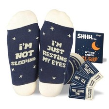   I  m Not Sleeping/I  m Just Resting My Eyes    Funny Sleep Socks Unisex Novelty