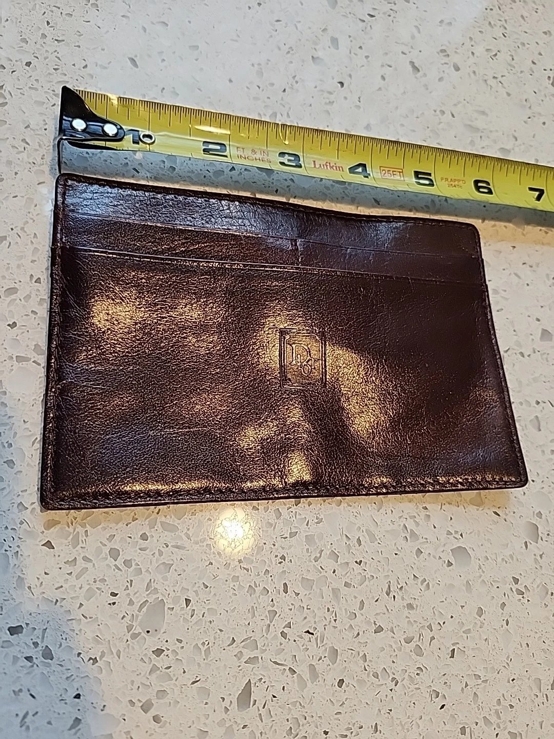 Portefeuille vintage Dior en cuir marron