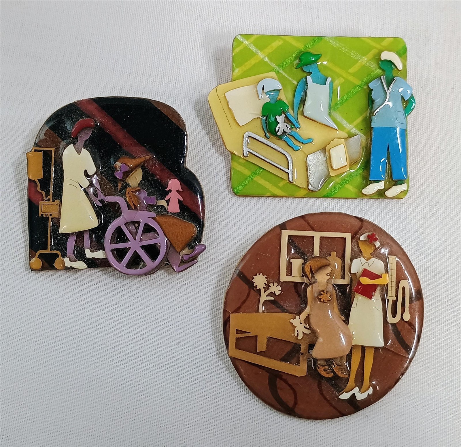 Vintage Lucinda Pin Brooch Lot Nurse Doctor Hospital Medical