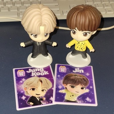 TinyTAN BTS Jung Kook & Jin Figurines McDonald's 2025 with Cards