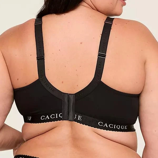 Sujetador Camiseta Lane Bryant Cacique Algodón Ligeramente Forrado Encaje 44DDD *Negro* ¡NUEVO CON ETIQUETAS! Foto 2 de 2