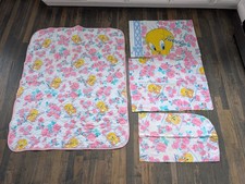 1993 Vtg Warner Bros Baby Tweety And Pink Roses Gerber Bedroom Set Nursery