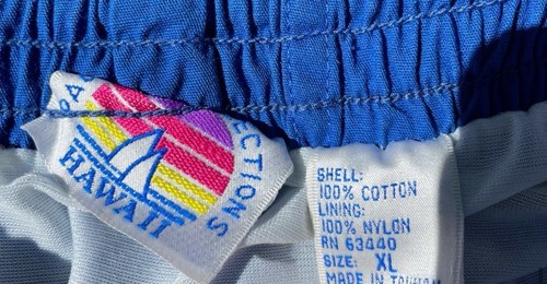 Vintage 1970s Rainbow Pride Hawaii Yacht Club Swim Trunk Shorts Multicolor XL - Picture 4 of 8