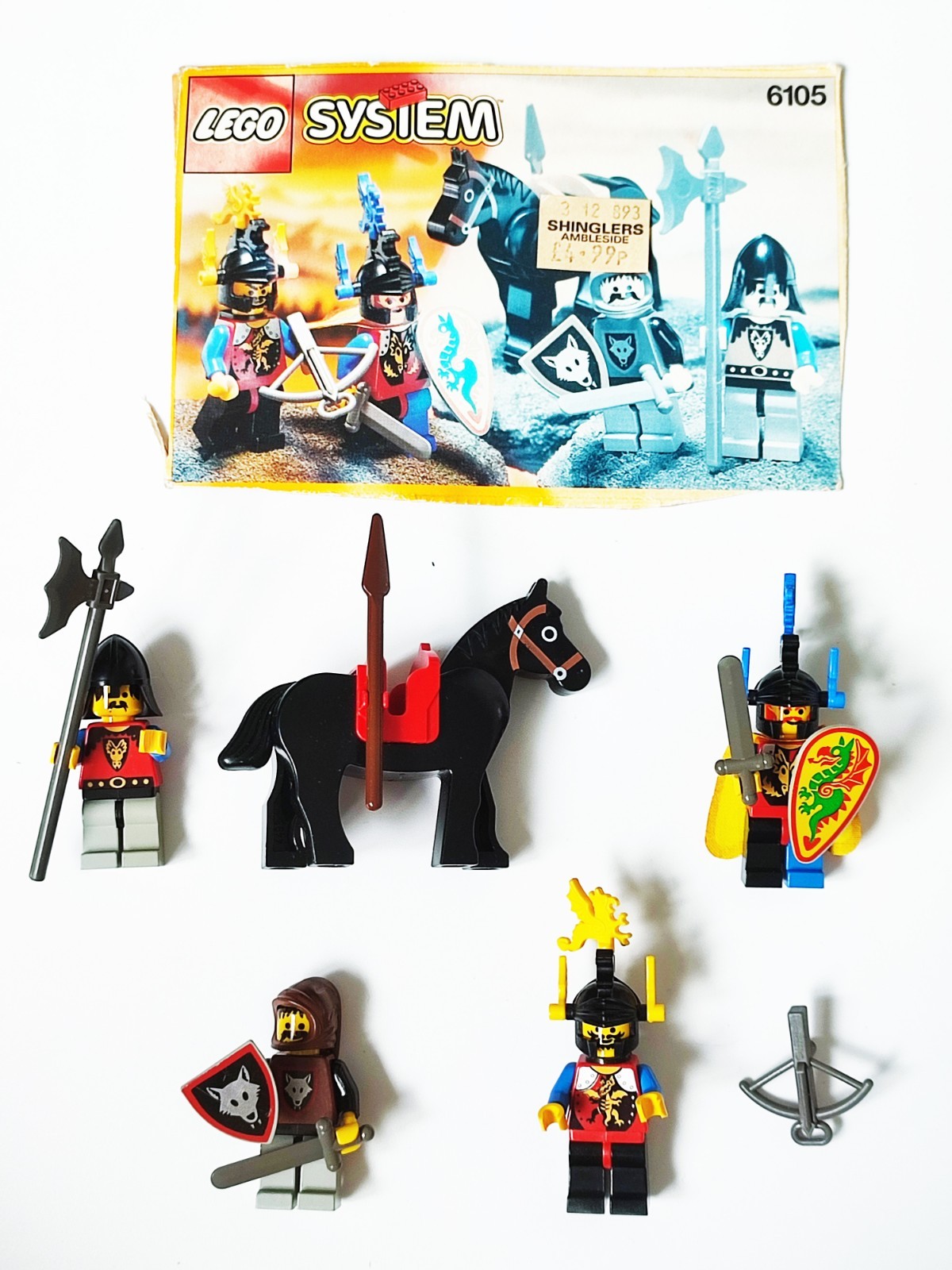 1993 LEGO CASTLE KNIGHTS - 6105 MEDIEVAL KNIGHTS - GREAT COND -MISSING ONE SWORD