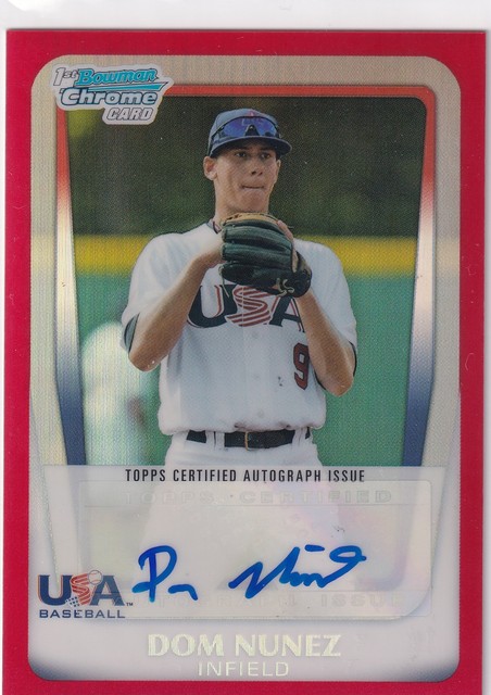 Dom Nunez - /5 Red ((AUTO)) - USA Baseball - 2011 Bowman Chrome
