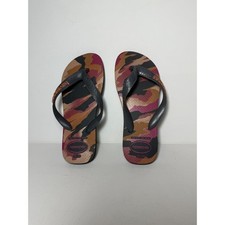 Havaianas Boys' Top Camo Flip Flop New Graphite Sz US 3-4 EUC 35/36 Navy Blue