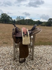 Quality BIG HORN Western Saddle - 16" - Leather and Suede