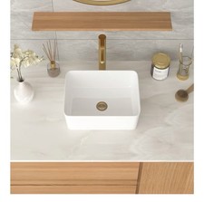 🔴🔴Authentic Homey 🔴Porcelain Rectangular Bathroom Vessel Sink 17x13 Gorgeous