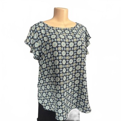 Loft Women's Floral Pattern Short Sleeve Top