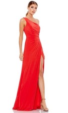 MAC DUGGAL 26163 Evening Gown Cherry Red One Shoulder Sheath Jersey [0] NEW