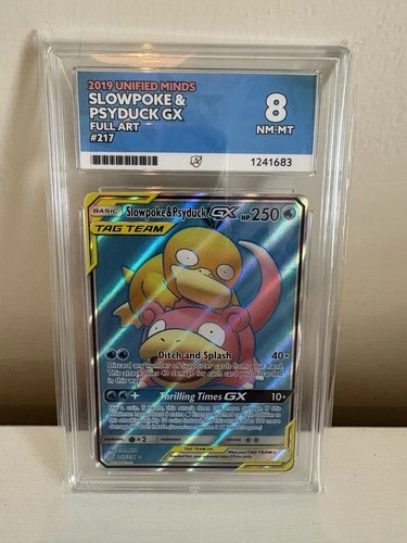 Pokémon TCG Slowpoke Psyduck Tag Team GX Unified Minds 217/236 Holo Ace 8 NM MT