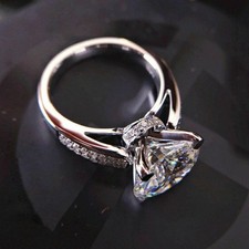 2Ct Round Cut Lab Created Diamond Women Wedding Ring 14K White Gold Plated