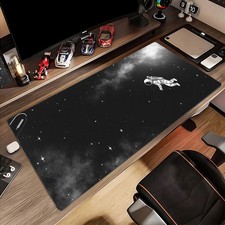 40 90cm Astronaut in Space Mouse Pad - Black White Cosmic Design with Planets