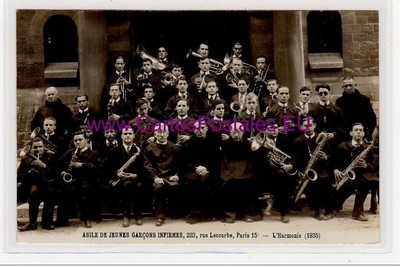 PARIS: photo card of the Harmonie de l'Asile of young infirm boys at 22